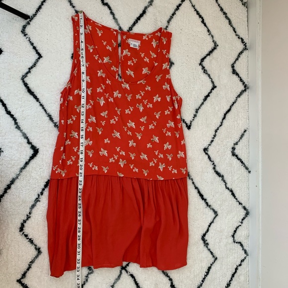 UO Cooperative Orange Bird Drop Waist Dress - Picture 6 of 7